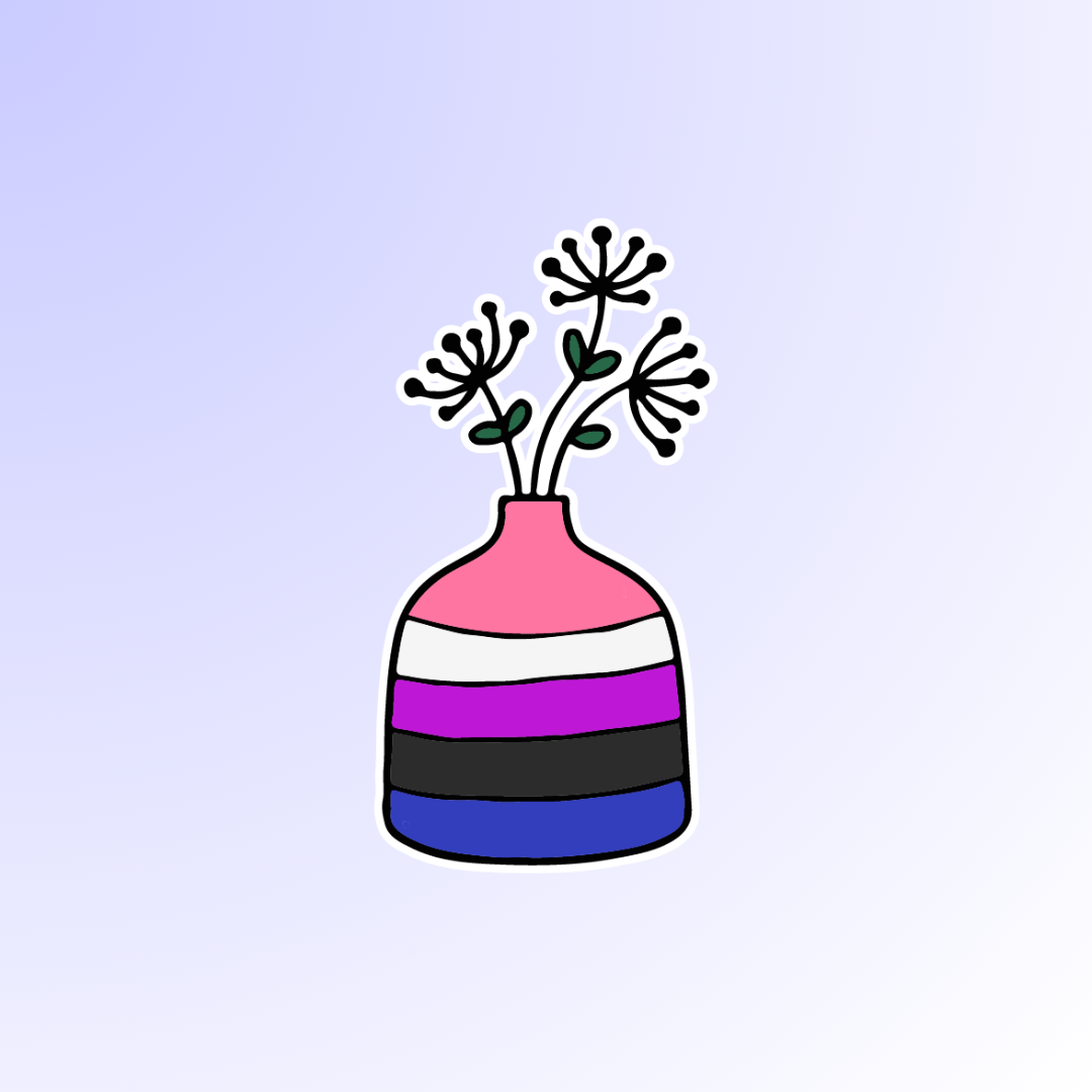 Genderfluid Planter Sticker