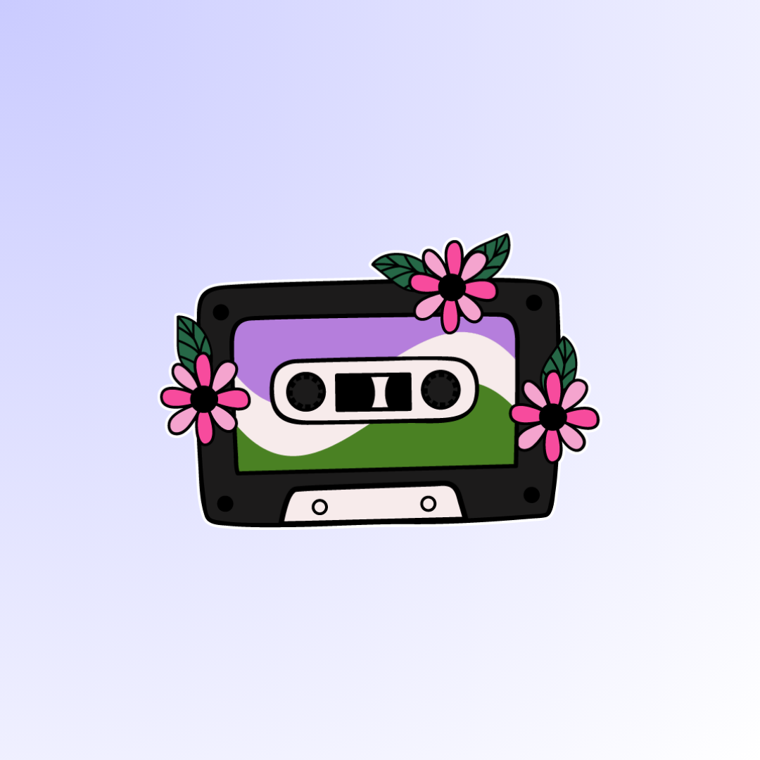 Genderqueer Retro Radio Sticker