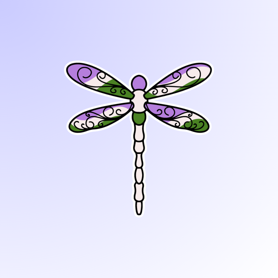 The Bug That's Buzzing Genderqueer Sticker