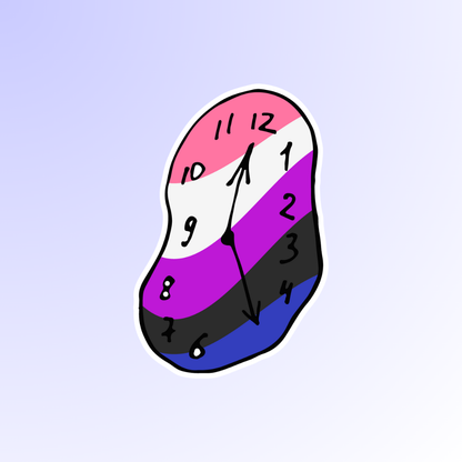 Tick Tock, Genderfluid O'Clock Sticker