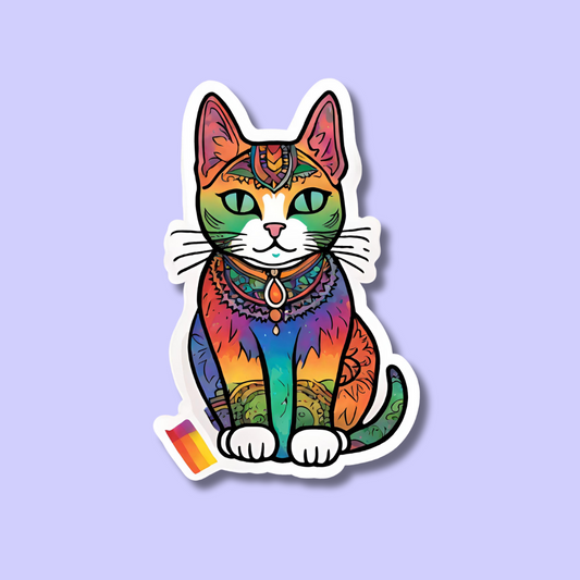 The Playful Indian Cat Stickers