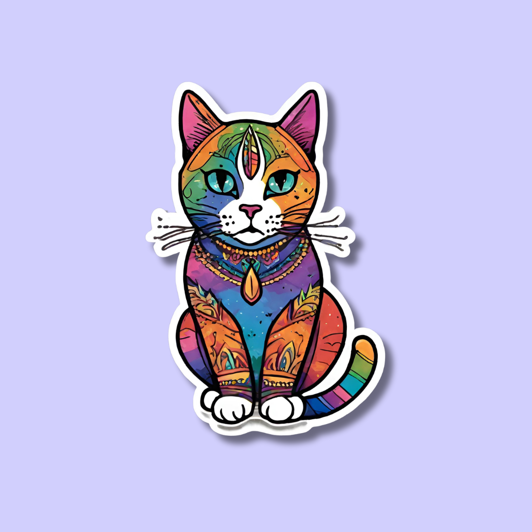 The Playful Indian Cat Stickers