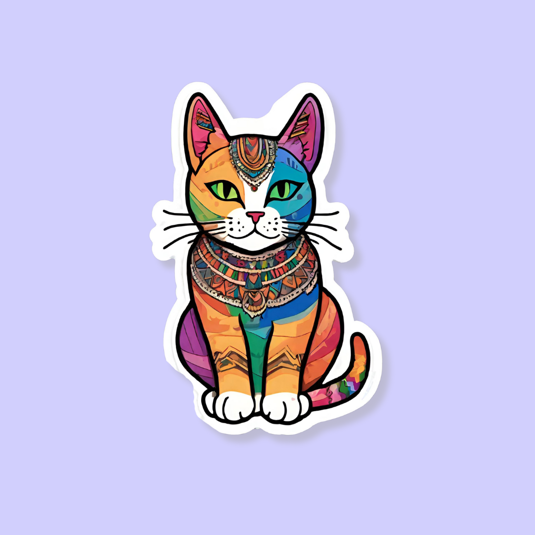 The Playful Indian Cat Stickers