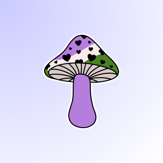 Genderqueer Mushroom Sticker