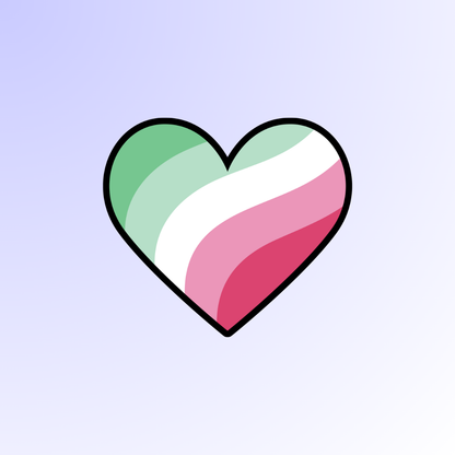 Abrosexual Heart Sticker