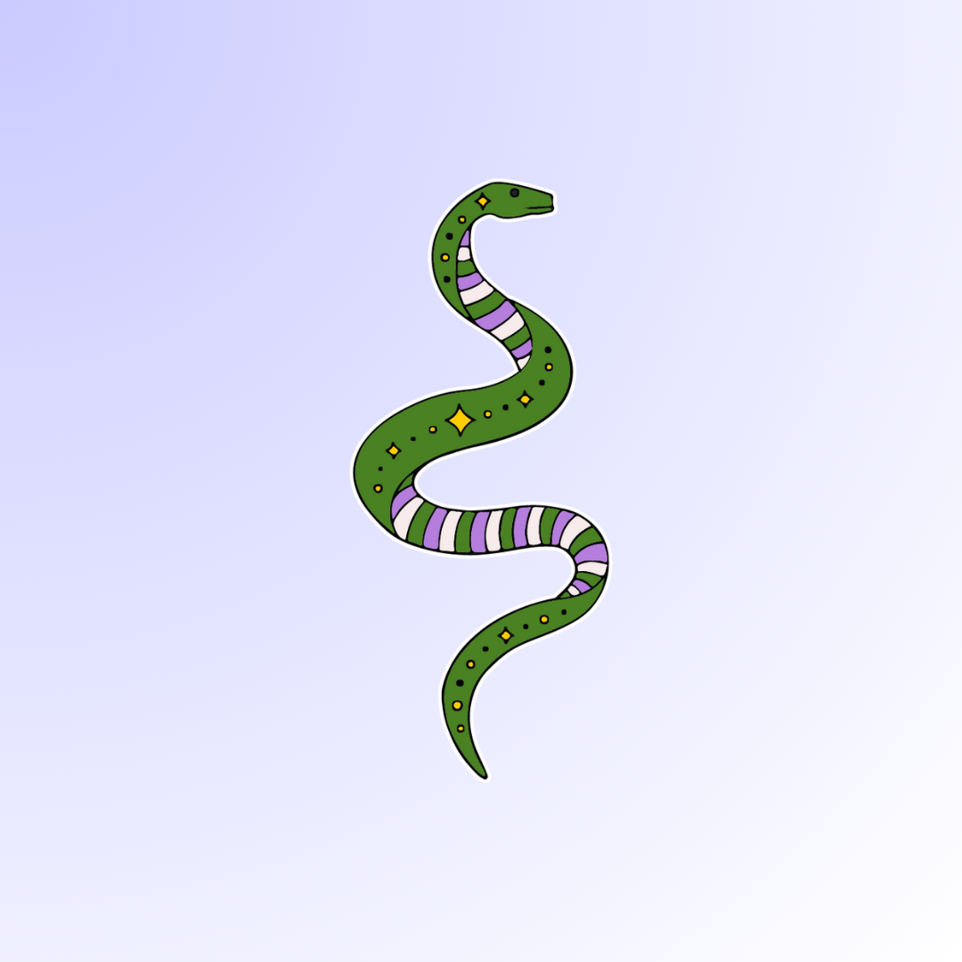 Genderqueer Naagin Sticker – The Snake That’s Got Pride Hissing