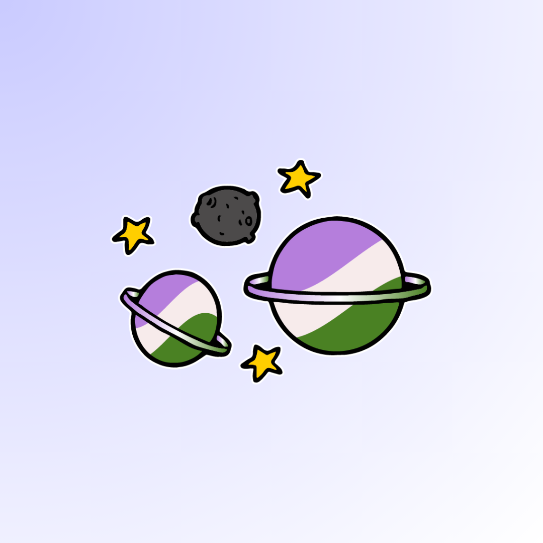 Genderqueer Space Sticker