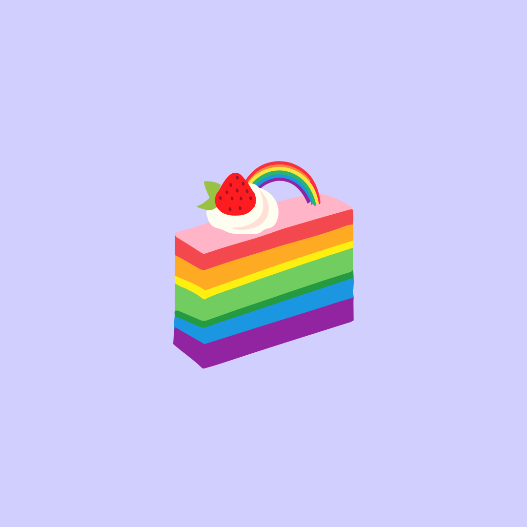 Pride cake slice