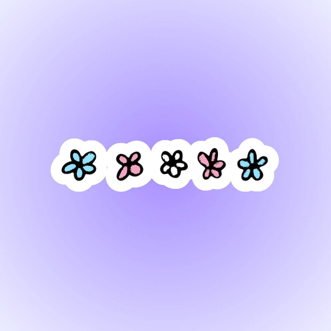 Trans Flowers Sticker