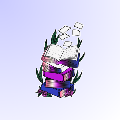 Floral Genderfluid Book Lover's Sticker