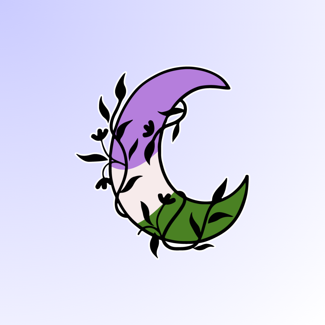 Genderqueer Moons Sticker