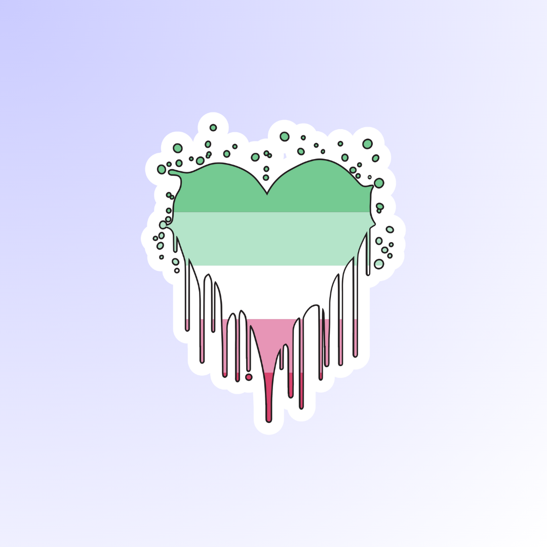 Abrosexual Heart Sticker