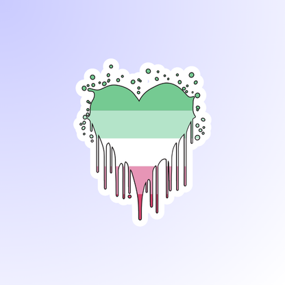 Abrosexual Heart Sticker