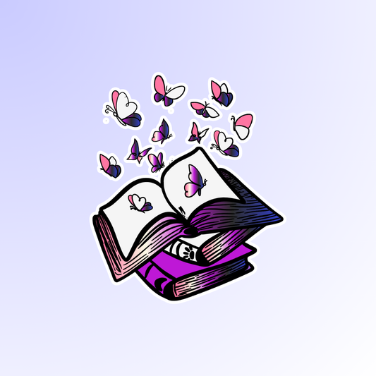 Genderfluid Book with Butterflies Blooming Sticker