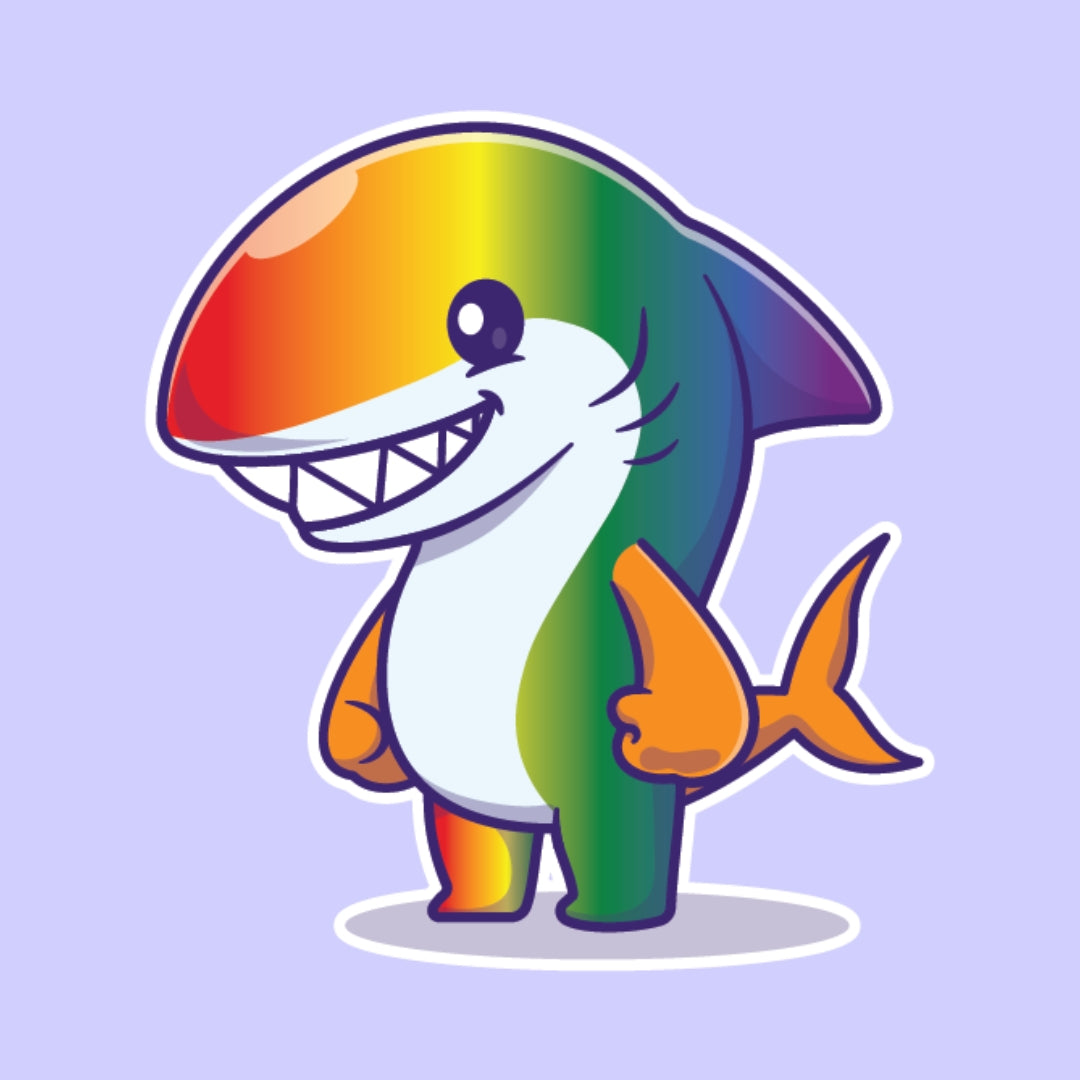 Prideful Predator: LGBTQ+ Shark Sticker