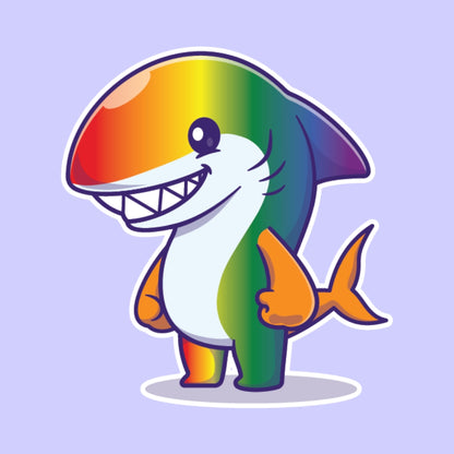 Prideful Predator: LGBTQ+ Shark Sticker