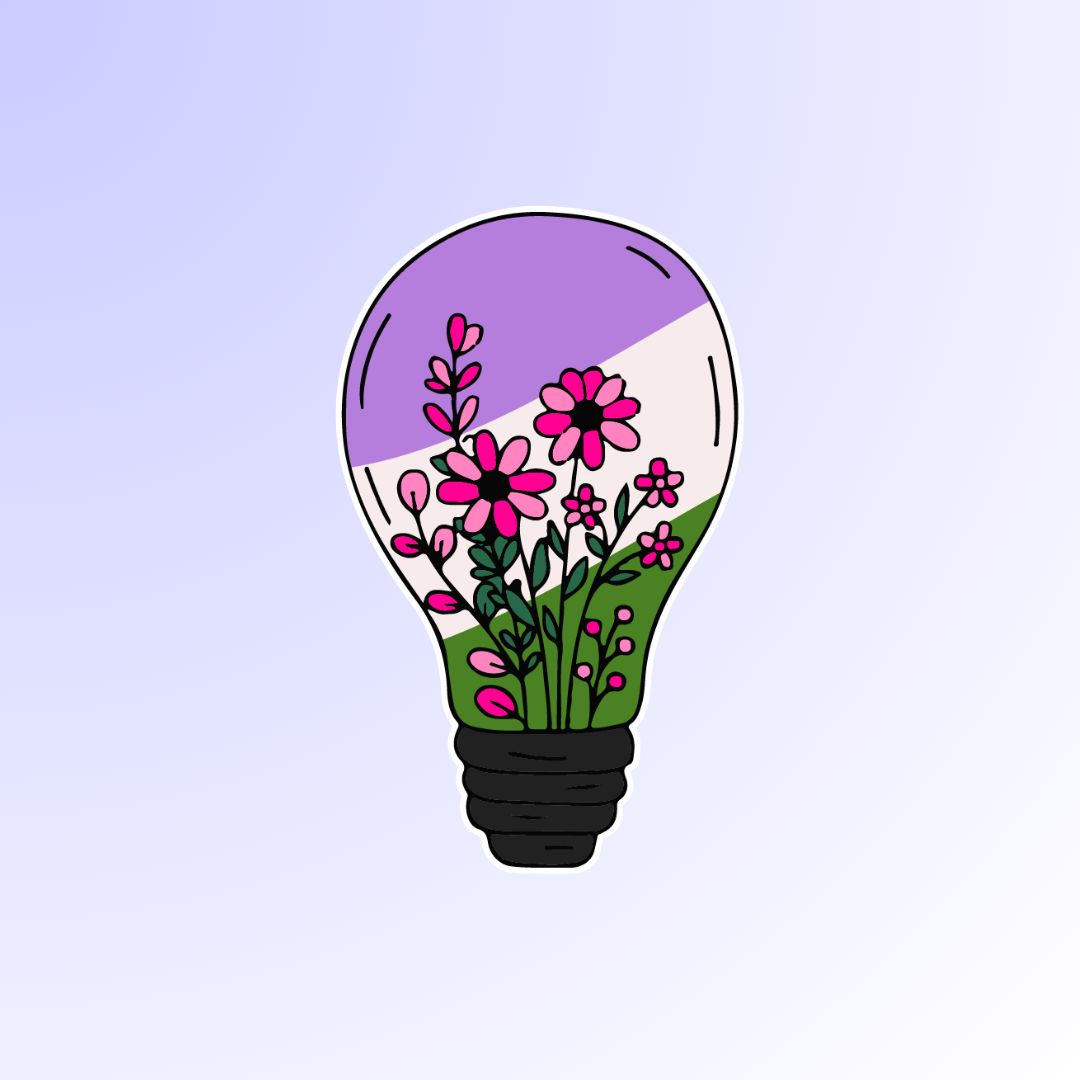 Genderqueer Bright Idea Sticker