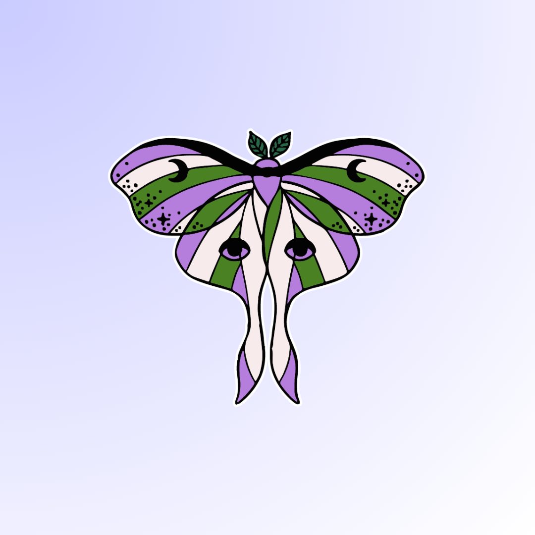 Genderqueer Butterfly Sticker