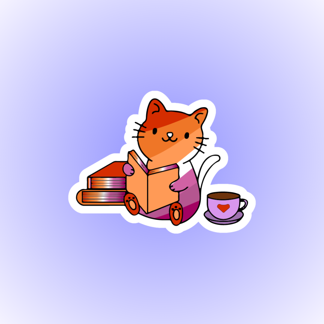 Lesbian Cat with Books