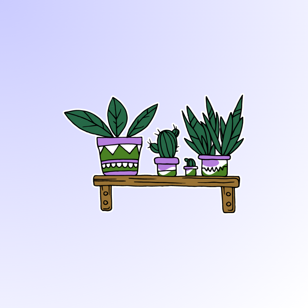 Genderqueer Boho Plant Quartet Sticker