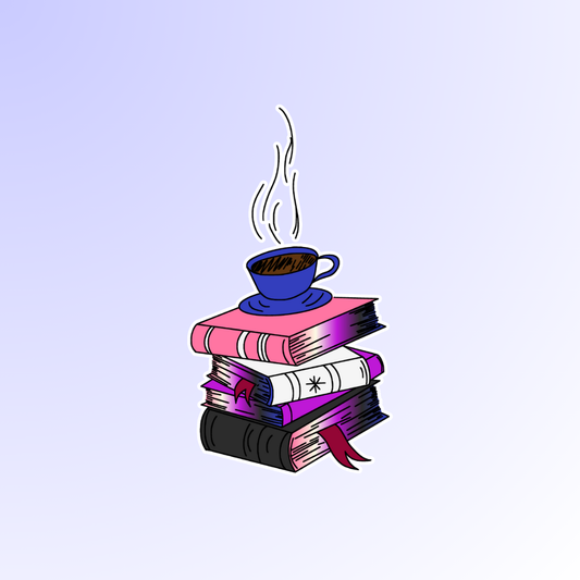 Genderfluid Books with Teacup Sticker