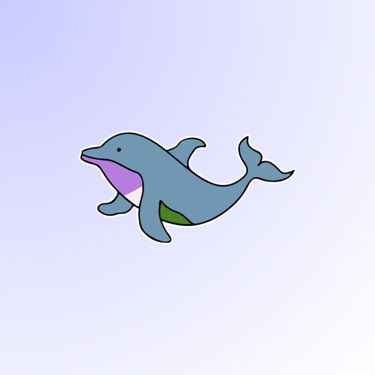 Genderqueer Whale Sticker