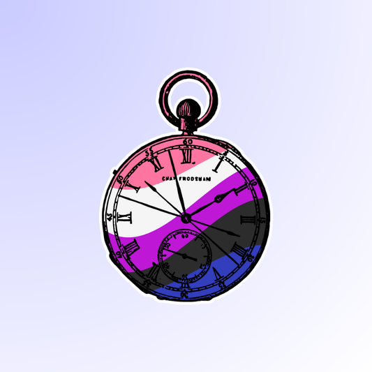 Tick Tock, Genderfluid O'Clock Sticker