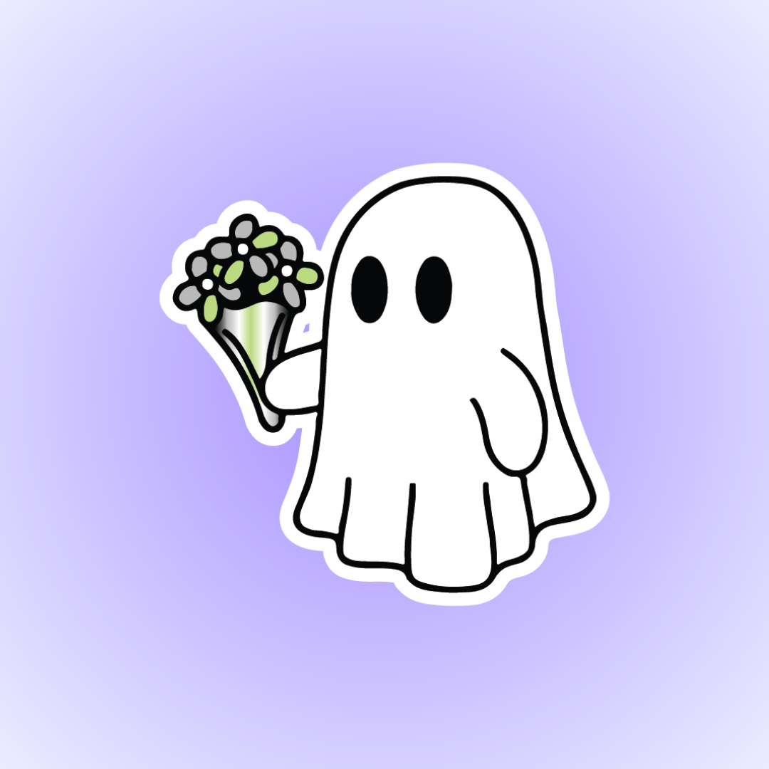 Aromantic Ghost Sticker