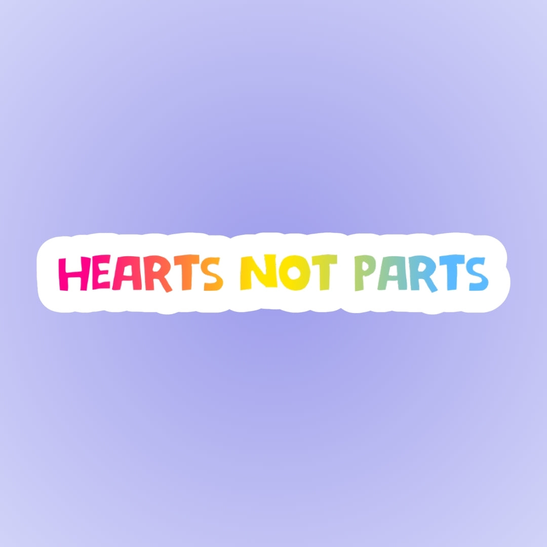 Hearts Not Parts Pansexual Sticker