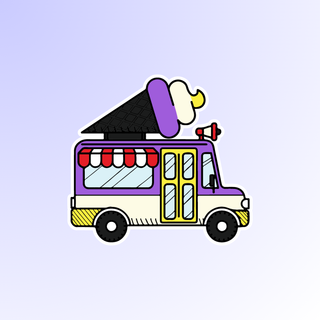 Nonbinary Ice Cream Truck Sticker