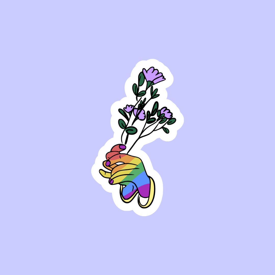 Flowers in Pride Hands