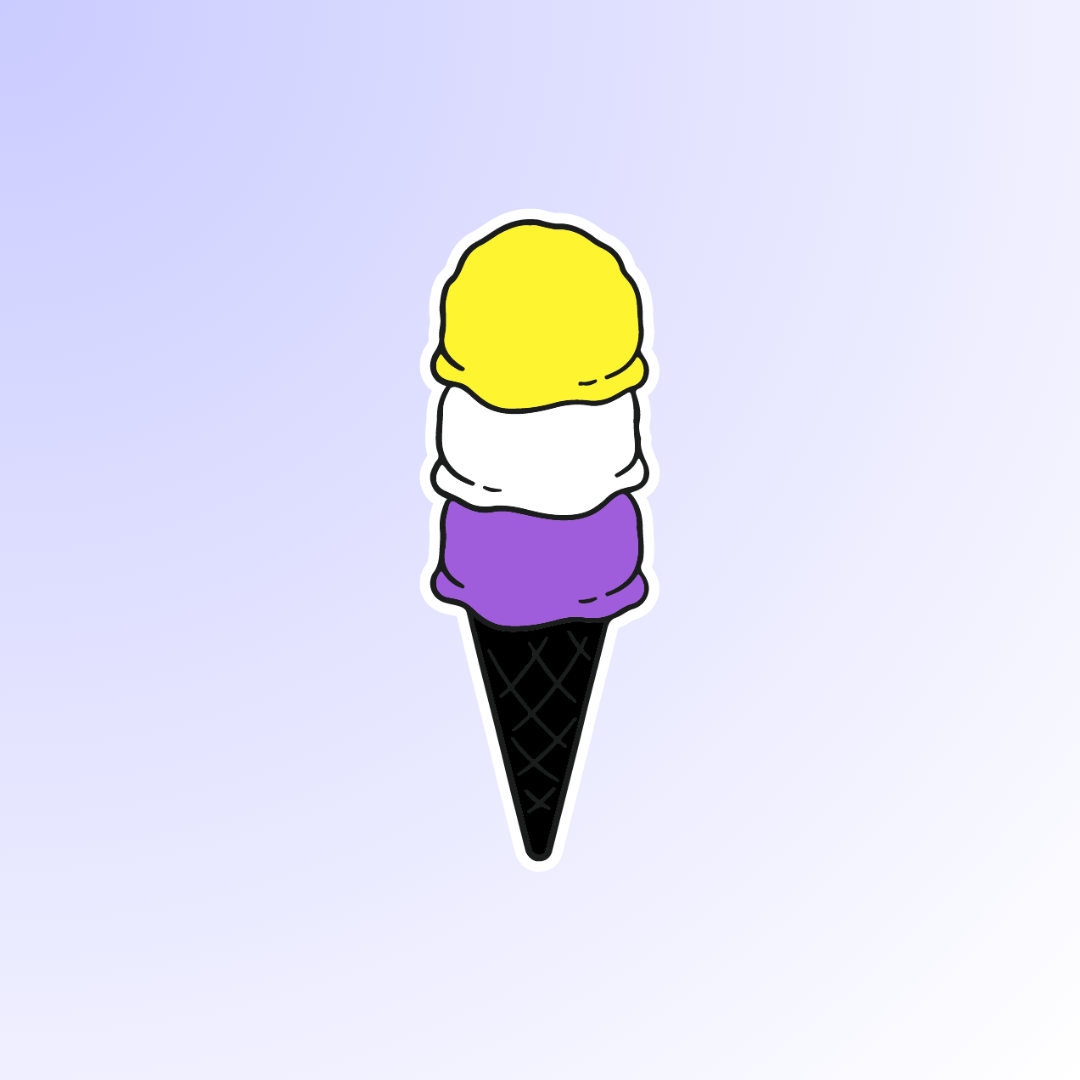 Nonbinary Ice Cream Sticker