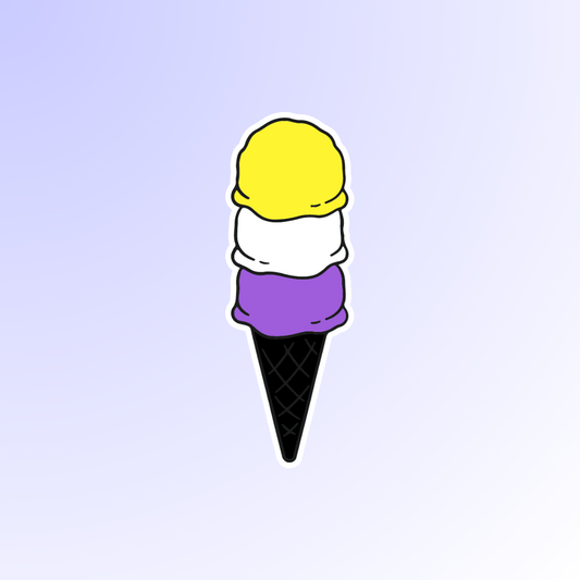 Nonbinary Ice Cream Sticker