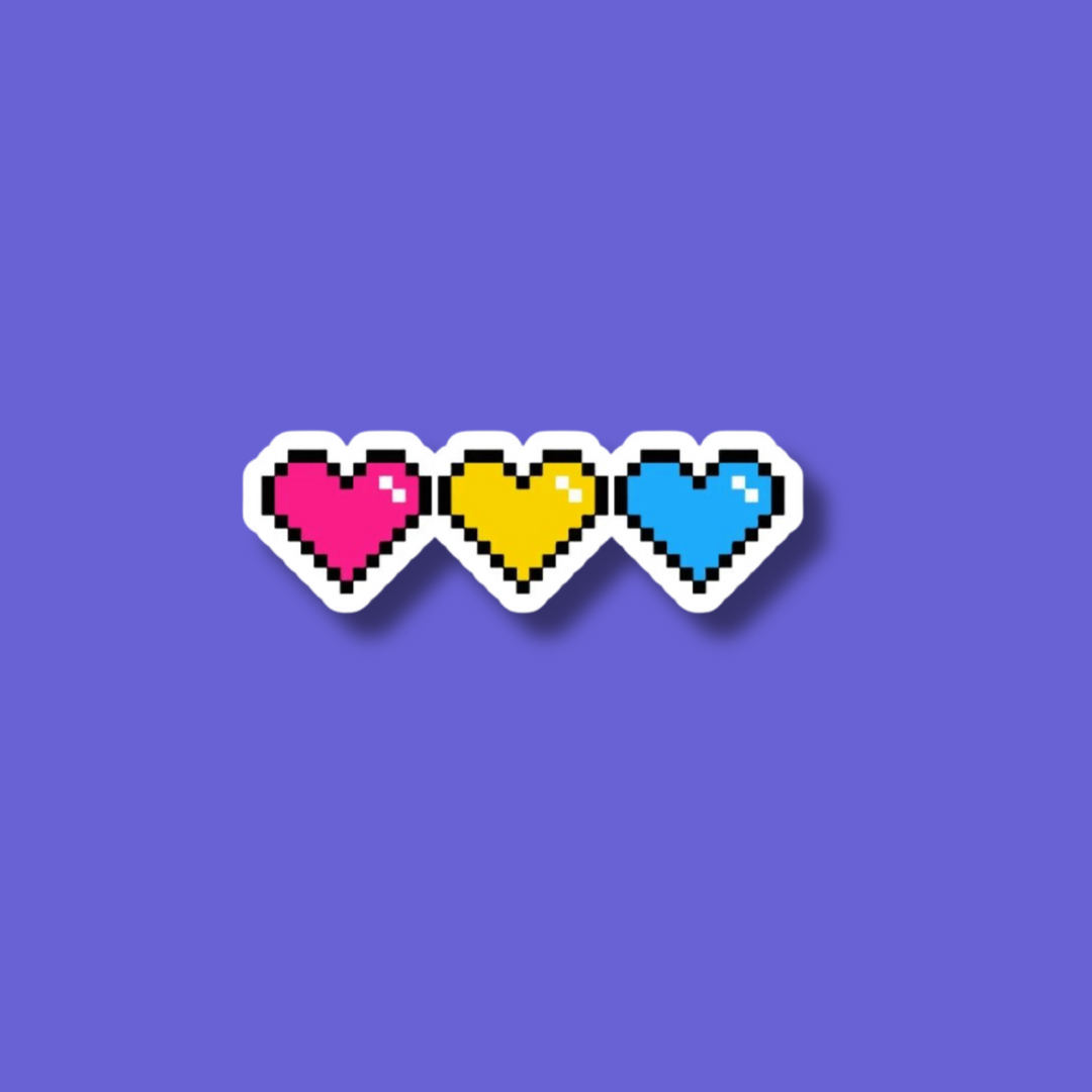 Pansexual pride sticker: vibrant heart design 