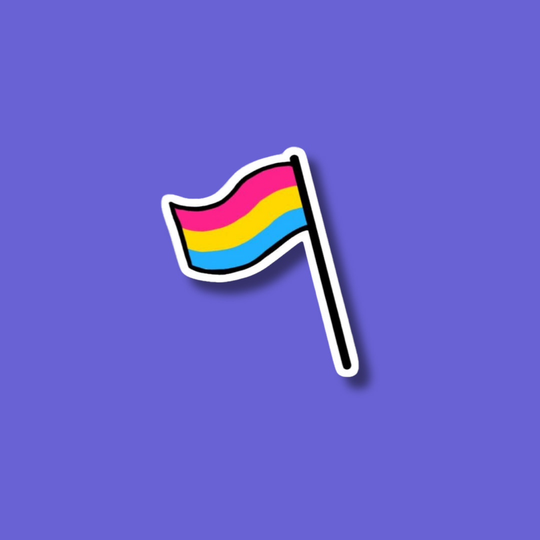 Pansexual pride sticker featuring colourful design and symbolising support for LGBTQ+ inclusivity 