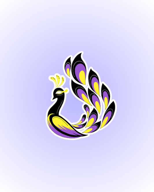 Nonbinary peacock sticker