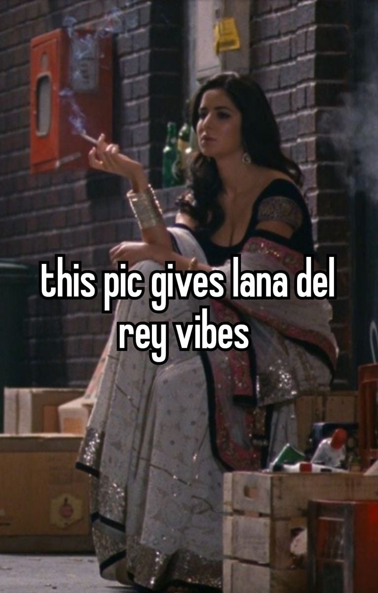 Hilarious bollywood reference sticker- a witty sticker with bollywood twist, featuring a movie reference. Adding touch of humour in your conversations. Featuring Katrina Kaif and Lana Del Ray reference 