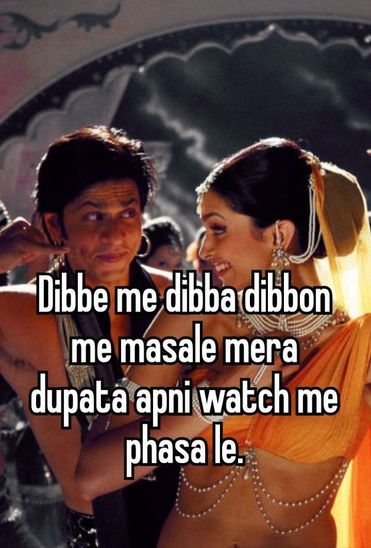 Funny Bollywood themed sticker with hindi puns featuring srk in comical pose