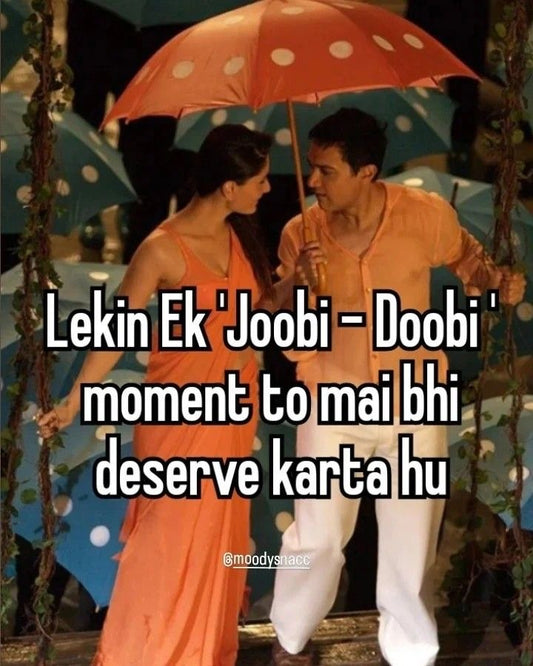 Funny Bollywood themed sticker with hindi puns featuring amir khan and kareena kapoor from famous movie 3 Idiots - zooby dooby