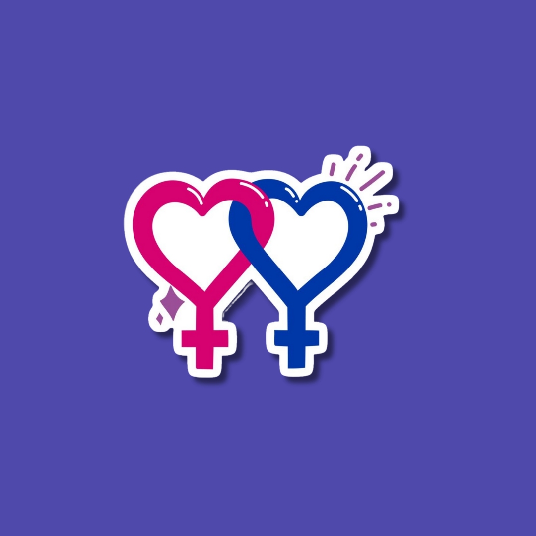 Vibrant sapphic sticker promoting inclusivity and acceptance for LGBTQ+ community: infinite love 