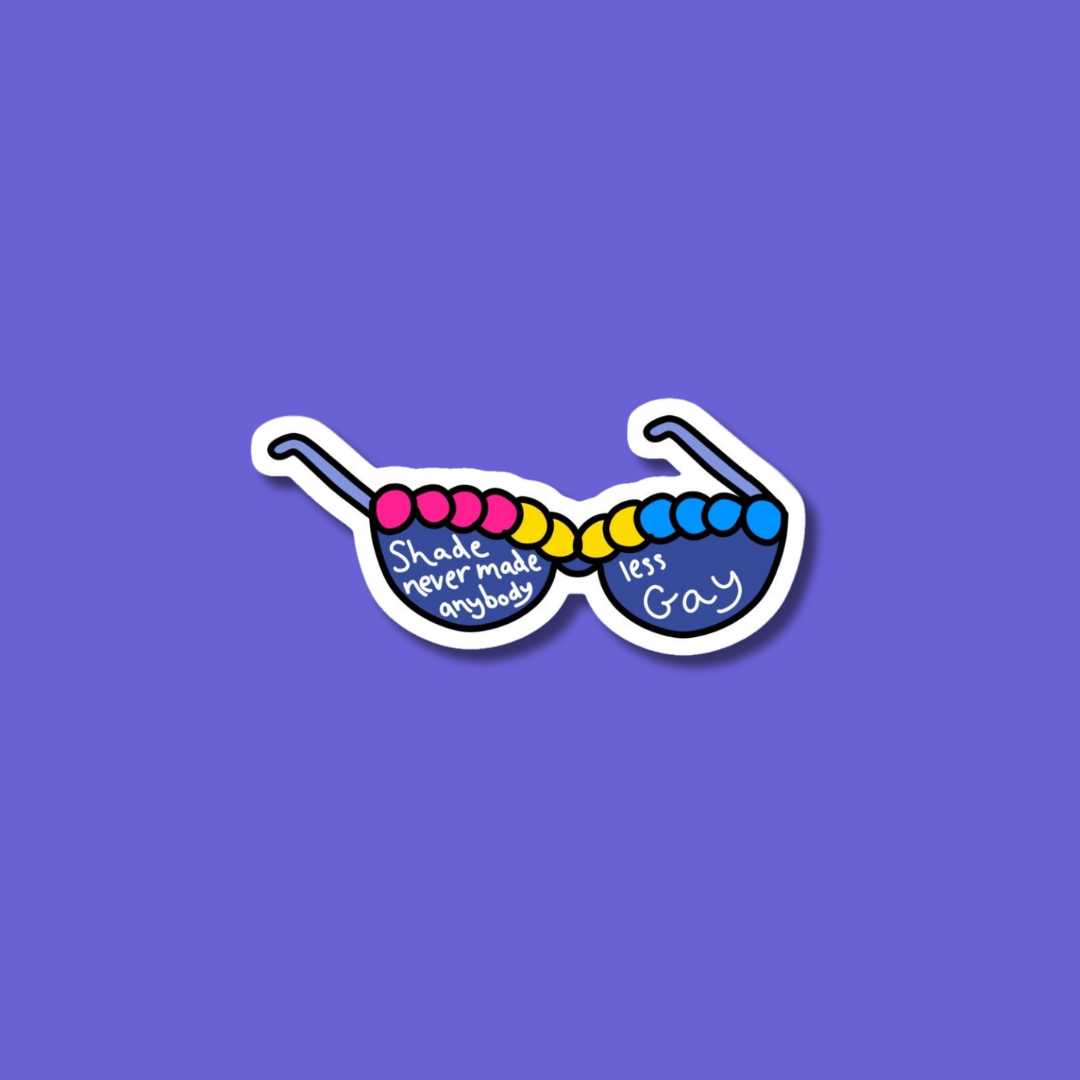 Pansexual pride sticker with a design incorporating the pansexual flag colours, promoting inclusivity and celebration of pansexuality: panvision 