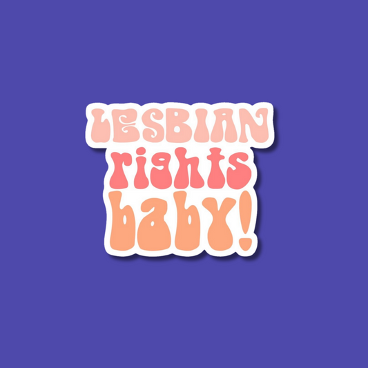 Lesbian pride sticker celebrating love and diversity with vibrant colours: lesbian rights baby