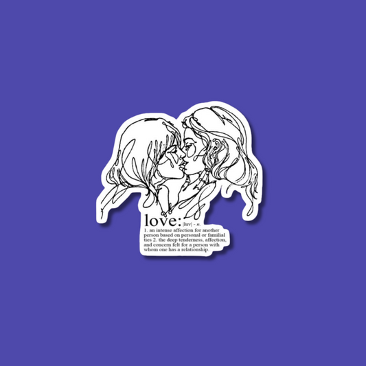 Vibrant sapphic sticker promoting inclusivity and acceptance for LGBTQ+ community: lesbian luster