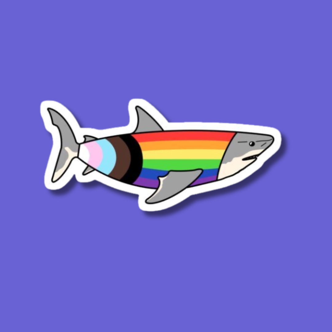 Prideful Predator: LGBTQ+ Shark Sticker